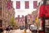 UK flags, high street, London