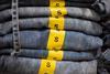 Small, pile, jeans, clothes