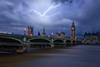 London, Parliament, storm, bridge