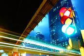 Traffic light, roads, city