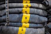 Small, pile, jeans, clothes