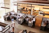 Office interior, desks, workspace