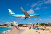 KLM aeroplane St Maarten Caribbean