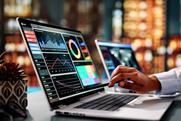 Dashboard, laptop, charts, analysis