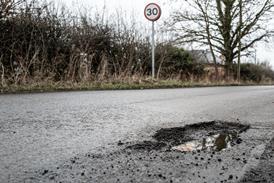 Pothole, road