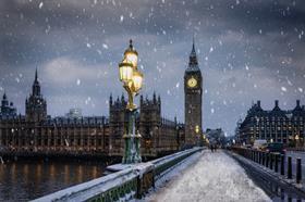 Parliament, London, snow
