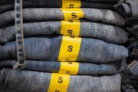 Small, pile, jeans, clothes
