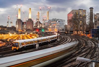 London, Battersea, trains, railway