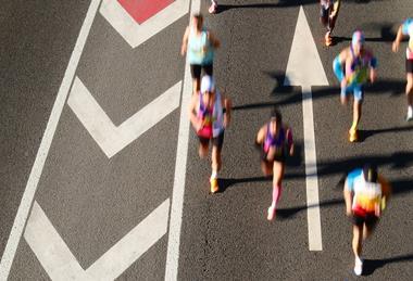 Marathon runners, running, athletics, road, competition