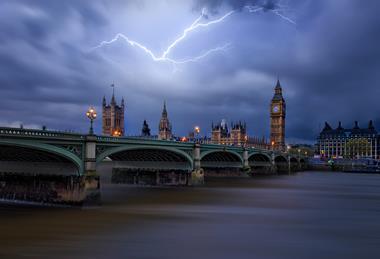 London, Parliament, storm, bridge