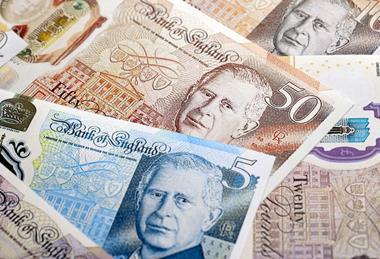 UK sterling, cash, notes, money