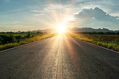 Road, highway, forward, future, sunrise