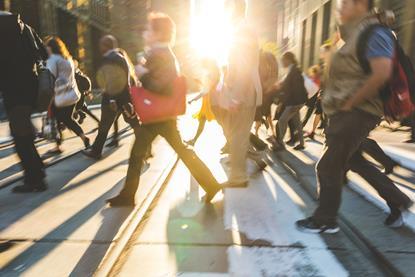 People crossing a road