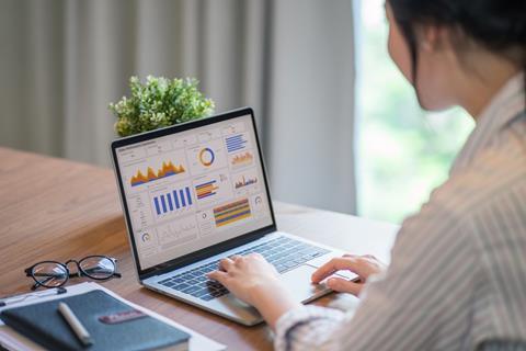 Dashboard, laptop, analysis, technology