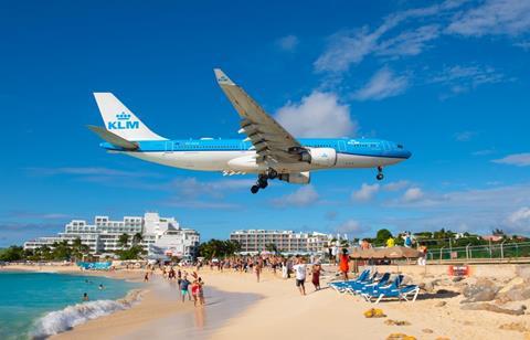 KLM aeroplane, St Maarten