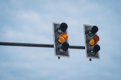 Traffic light, amber