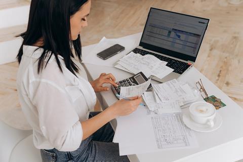 Self-employed, laptop, accounting, saving