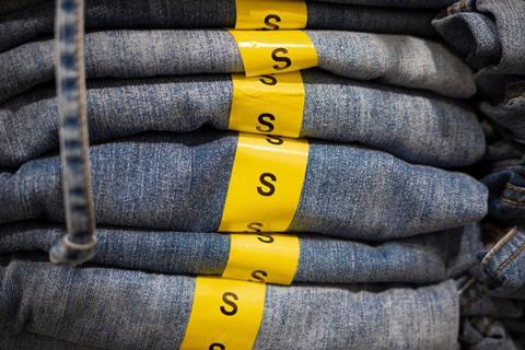Small, pile, jeans, clothes