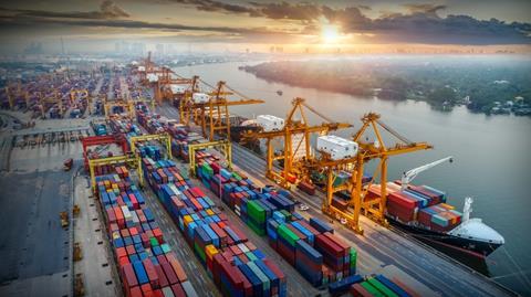 Logistics, transportation, container, cargo ship