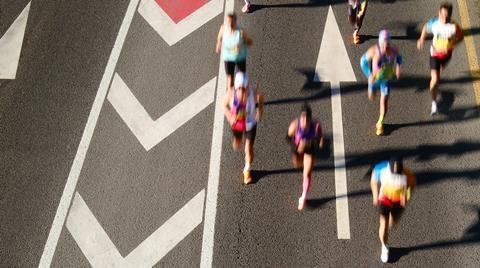 Marathon runners, running, athletics, road, competition